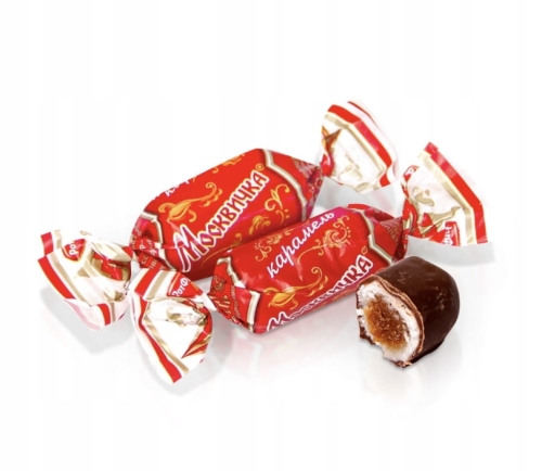 Cukierki karmelowe „Moskwiczka” z nadzieniem likier i sguszonka 100g