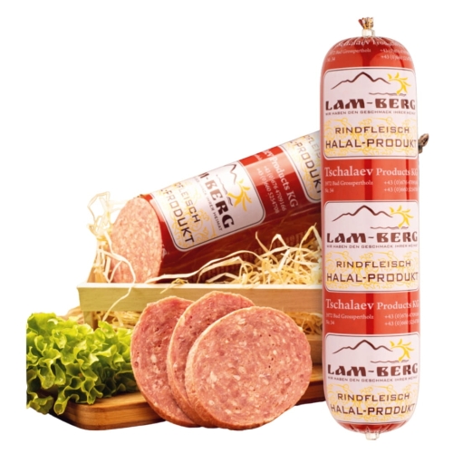 Salami Mortadela WOŁOWE 86% Crown 500g Lamberg BEZ WIEPRZOWINY HALAL