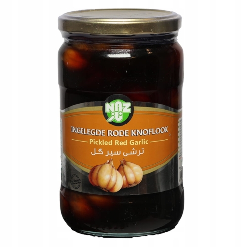 Czosnek Marynowany Czerwony w łupinach Pikle 620g Naz