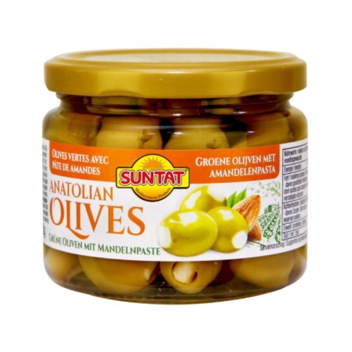 Zielone Oliwki z Migdałami 300 ml – Suntat Turcja