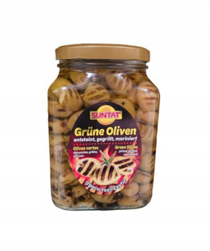 Oliwki Zielone Drylowane Grillowane w zalewie 1400g Suntat Turcja