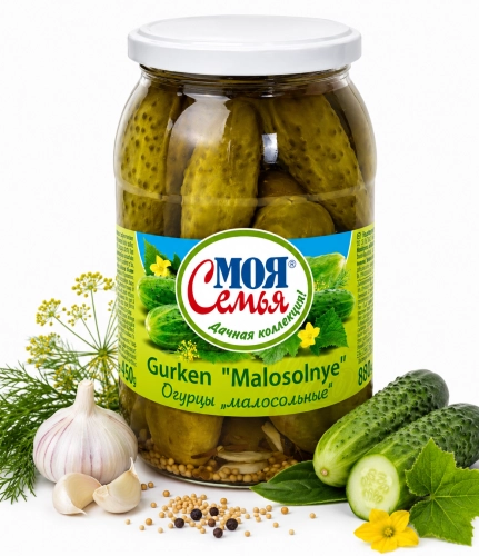 Ogórki Konserwowe Małosolne 860g Moja Semja