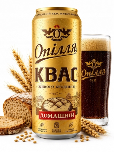 Kwas chlebowy Opillia Domasznij 0,5L – pasteryzowany, żywej fermentacji